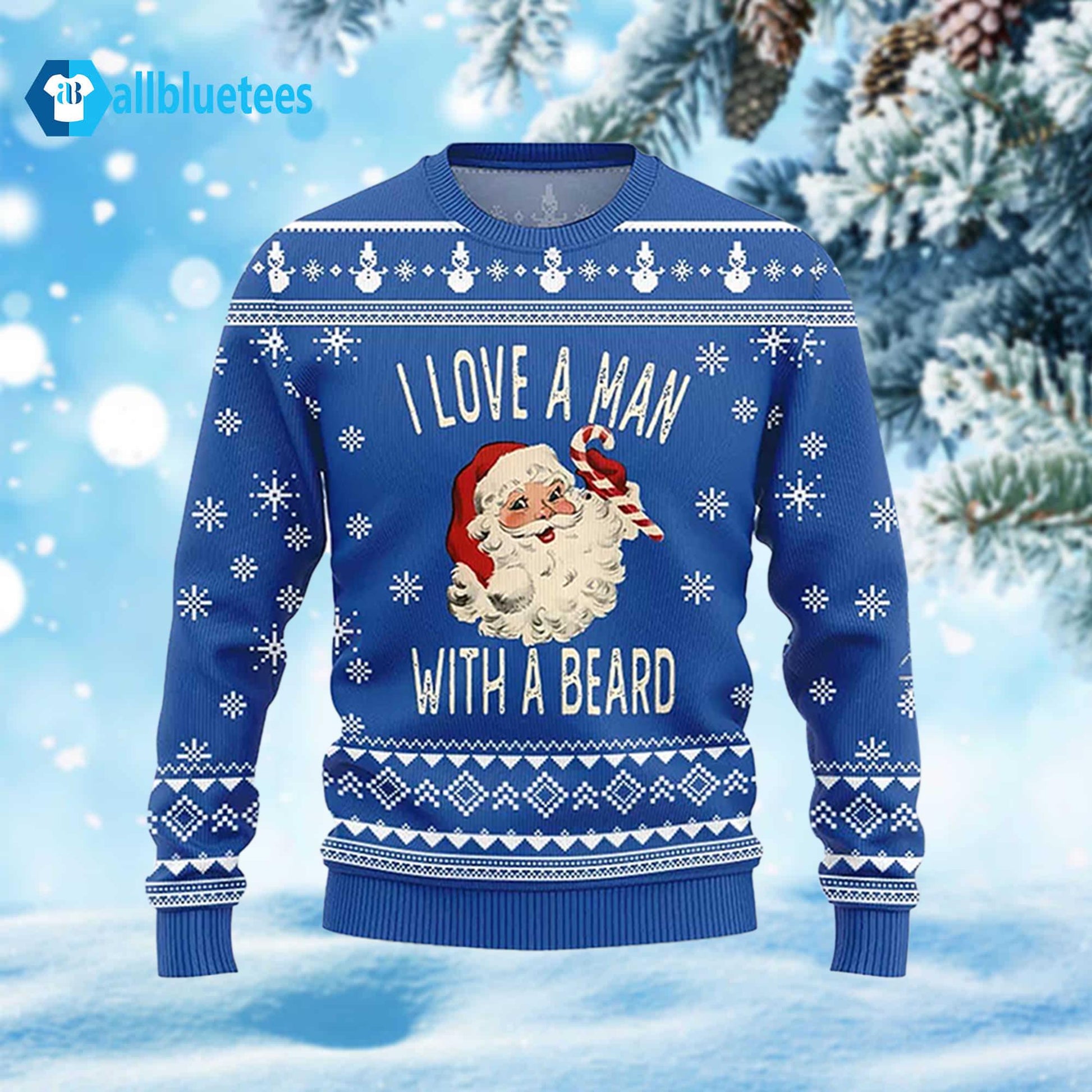 Santa I Love A Man With A Beard Ugly Christmas Sweater