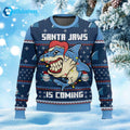 Santa Jaws Is Coming Ugly Christmas Sweater