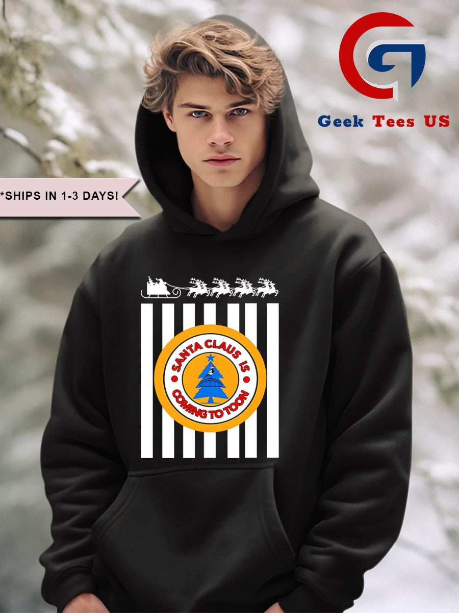 Santa claus is coming to toon Christmas 2025 shirt