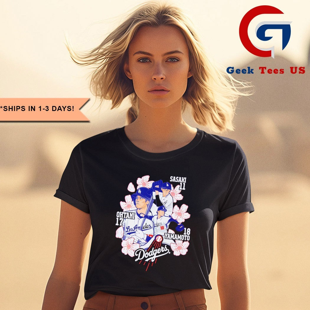 Sasaki Otani and Yamamoto players Los Angeles Dodgers baseball Tokyo Series 2025 shirt