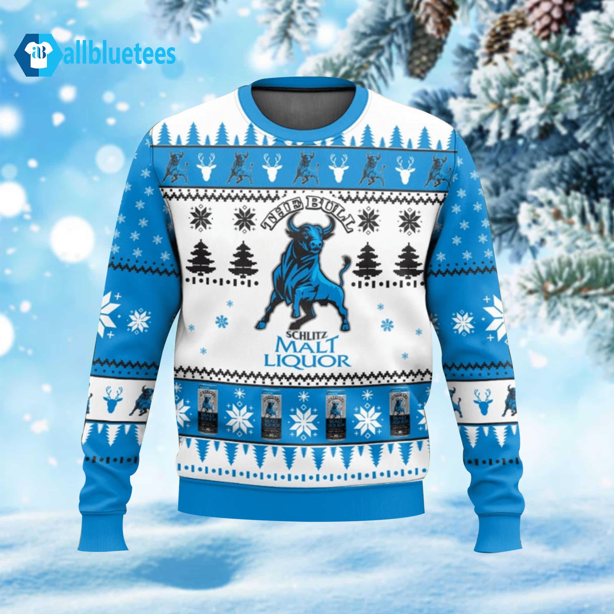 Schlitz Malt Liquor Ugly Christmas Sweater