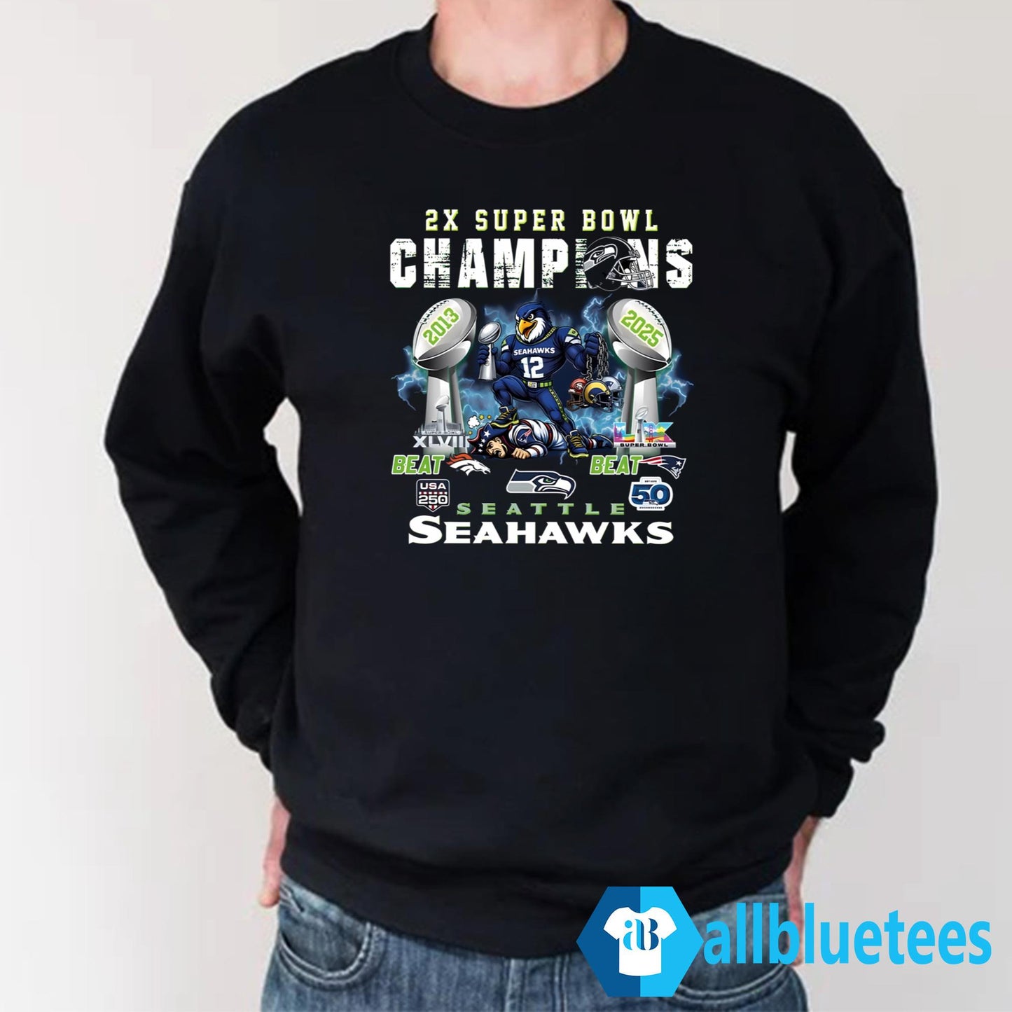 Seahawks Stomp Patriots 2X SB Champions Shirt
