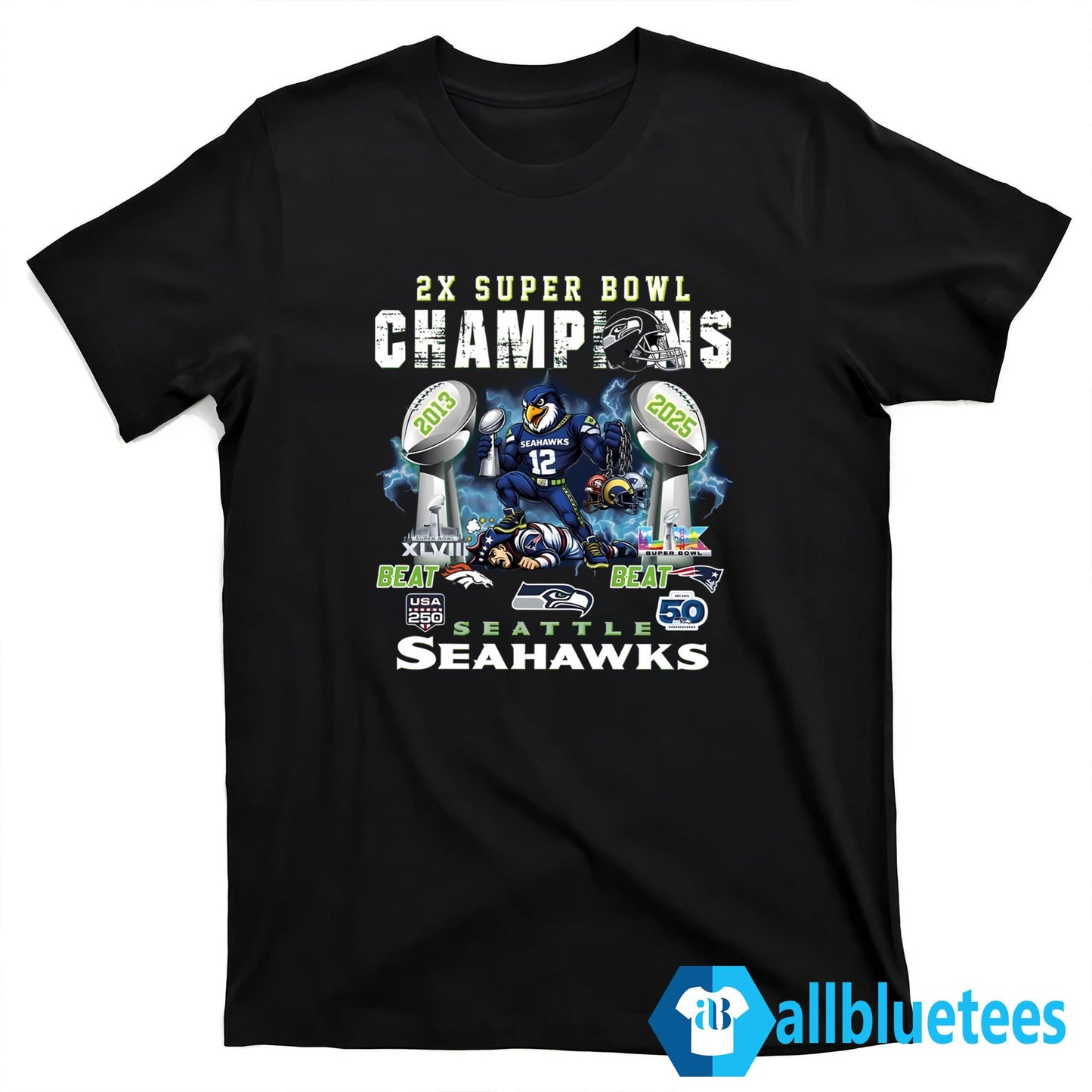 Seahawks Stomp Patriots 2X SB Champions Shirt