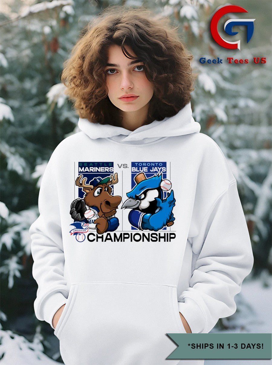 Seattle Mariners vs Toronto Blue Jays 2025 American League Championship mascot shirt