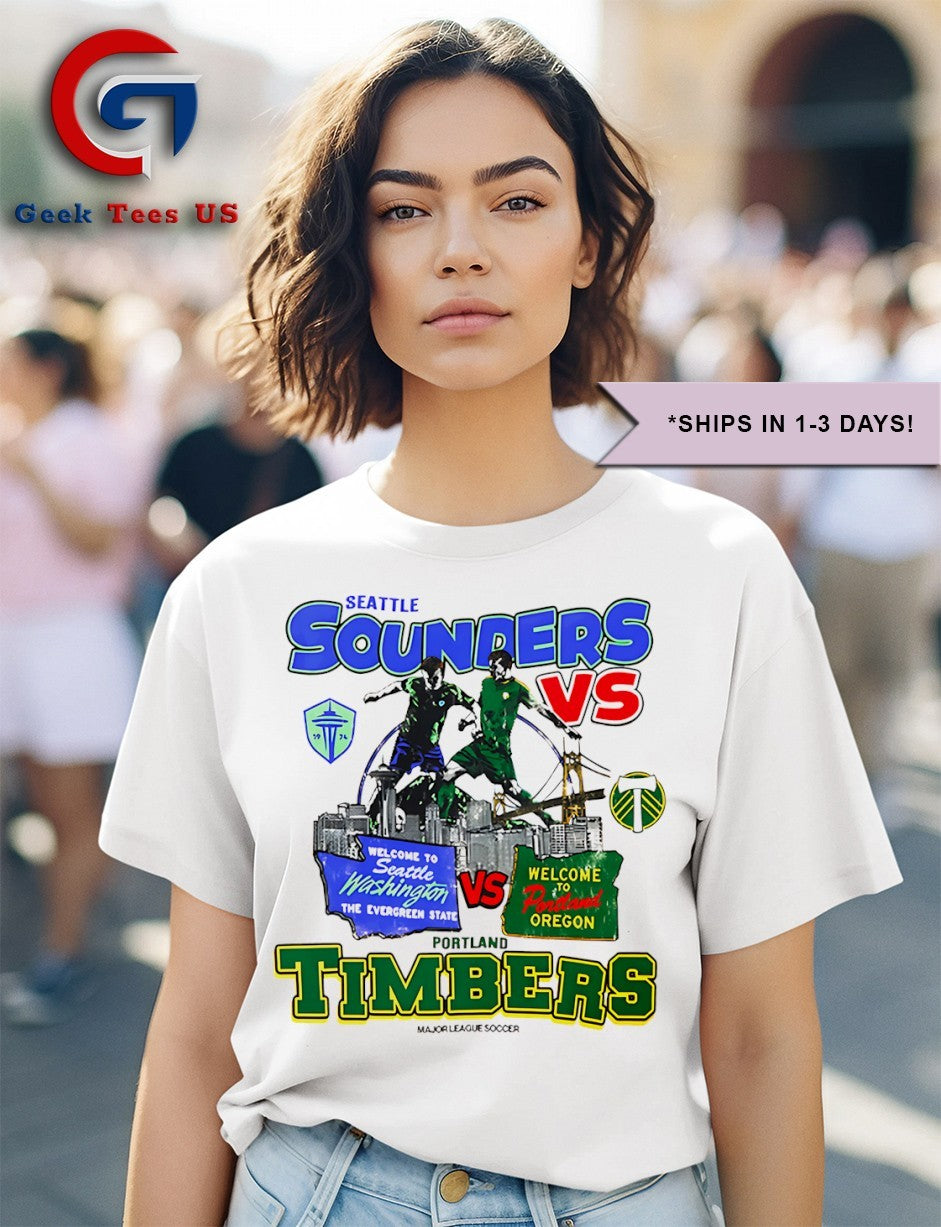 Seattle Sounders vs Portland Timbers graphic shirt