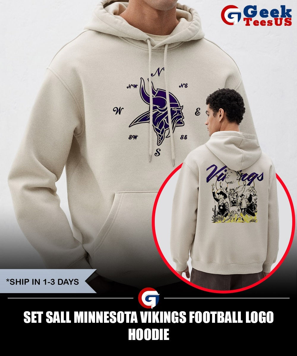 Set Sall Minnesota Vikings football logo shirt