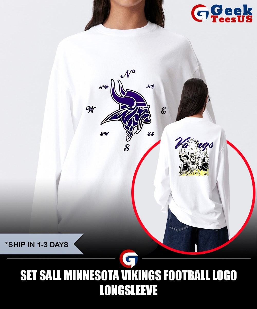 Set Sall Minnesota Vikings football logo shirt