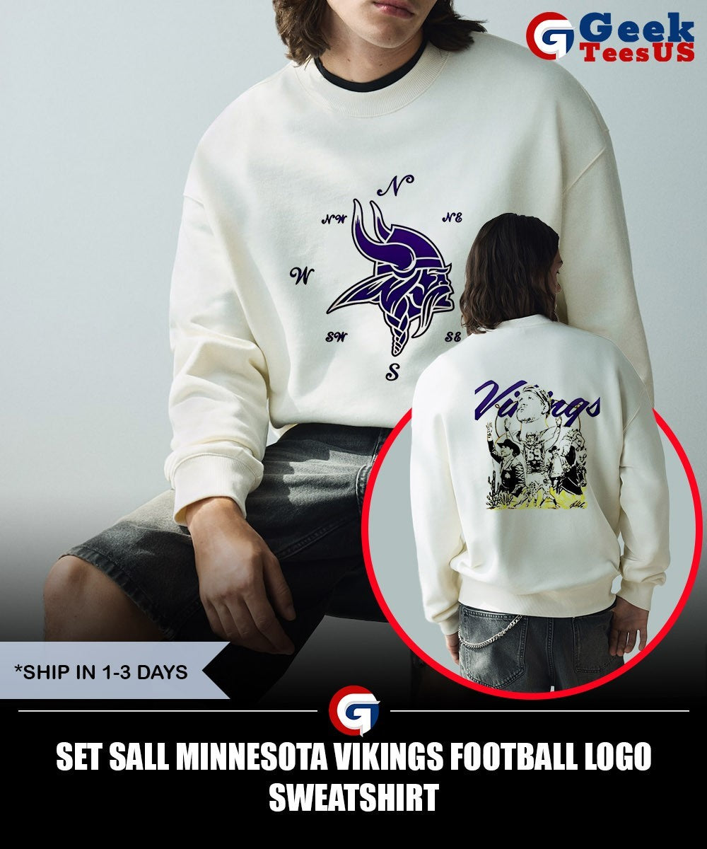 Set Sall Minnesota Vikings football logo shirt