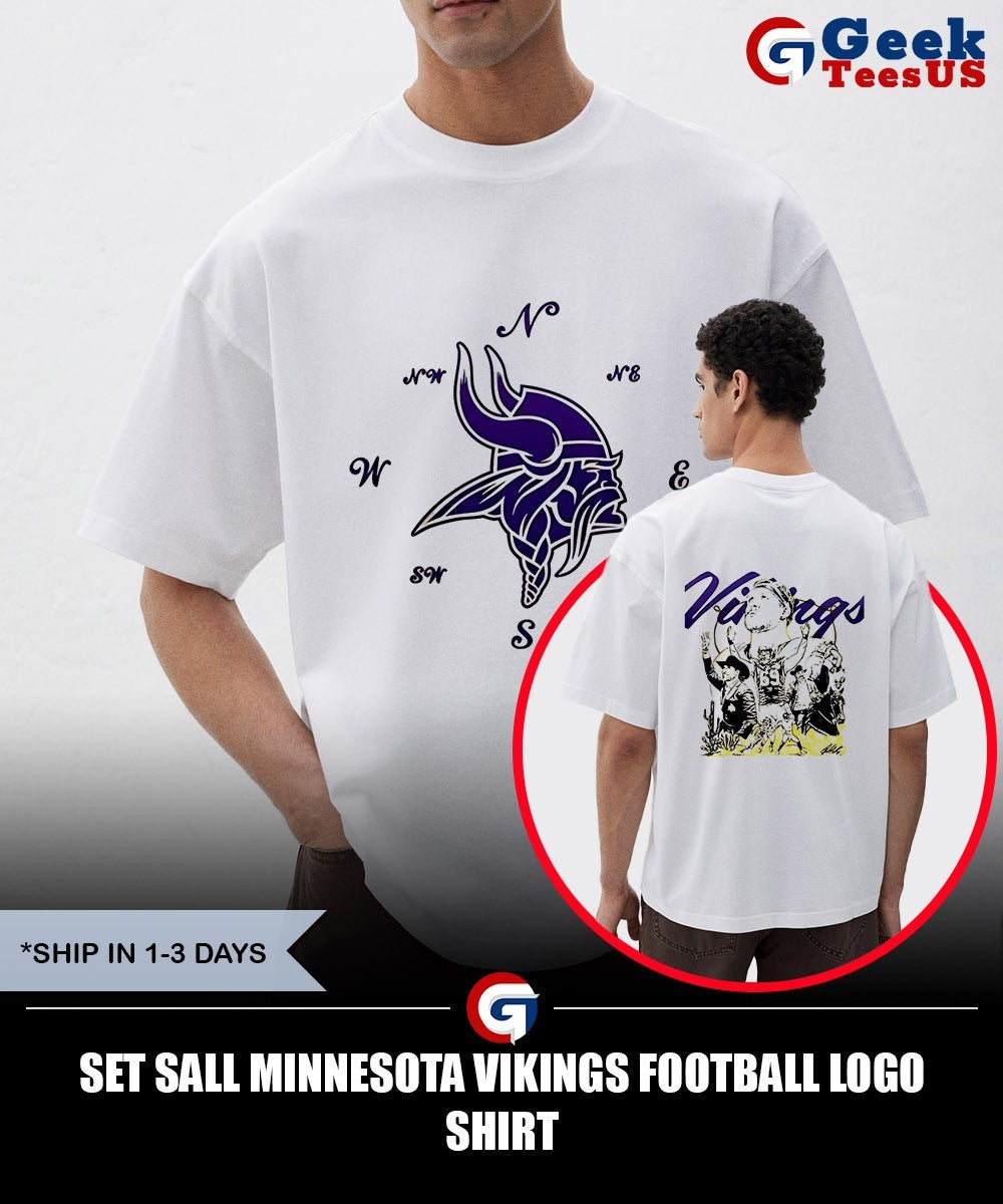 Set Sall Minnesota Vikings football logo shirt