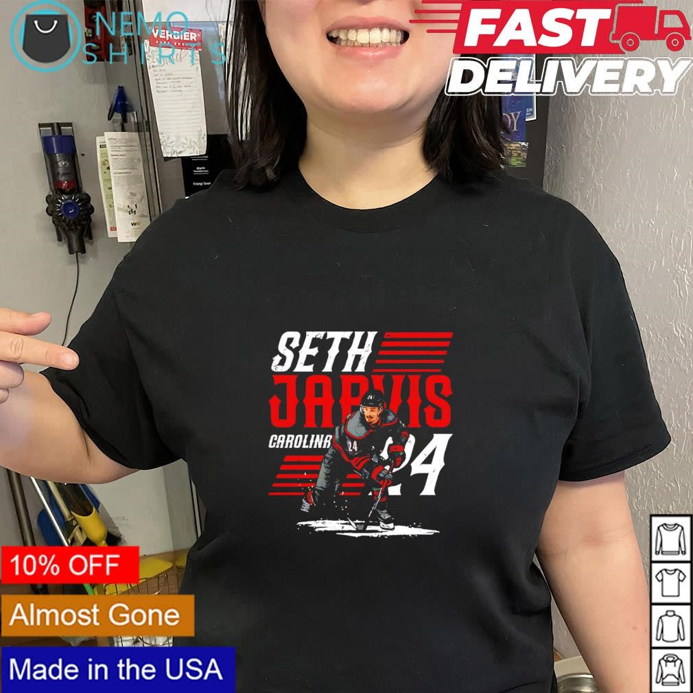 Seth Jarvis Carolina Hurricanes 24 player name center shirt