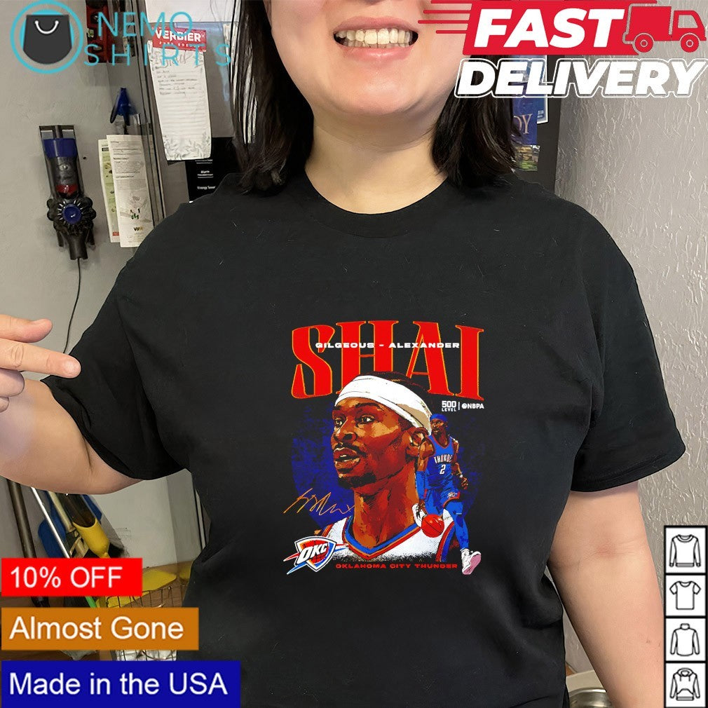 Shai Gilgeous-Alexander 2 Oklahoma City Thunder signature graphic shirt