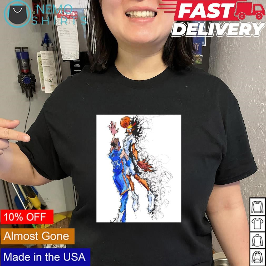 Shai dropping off Bryant art shirt
