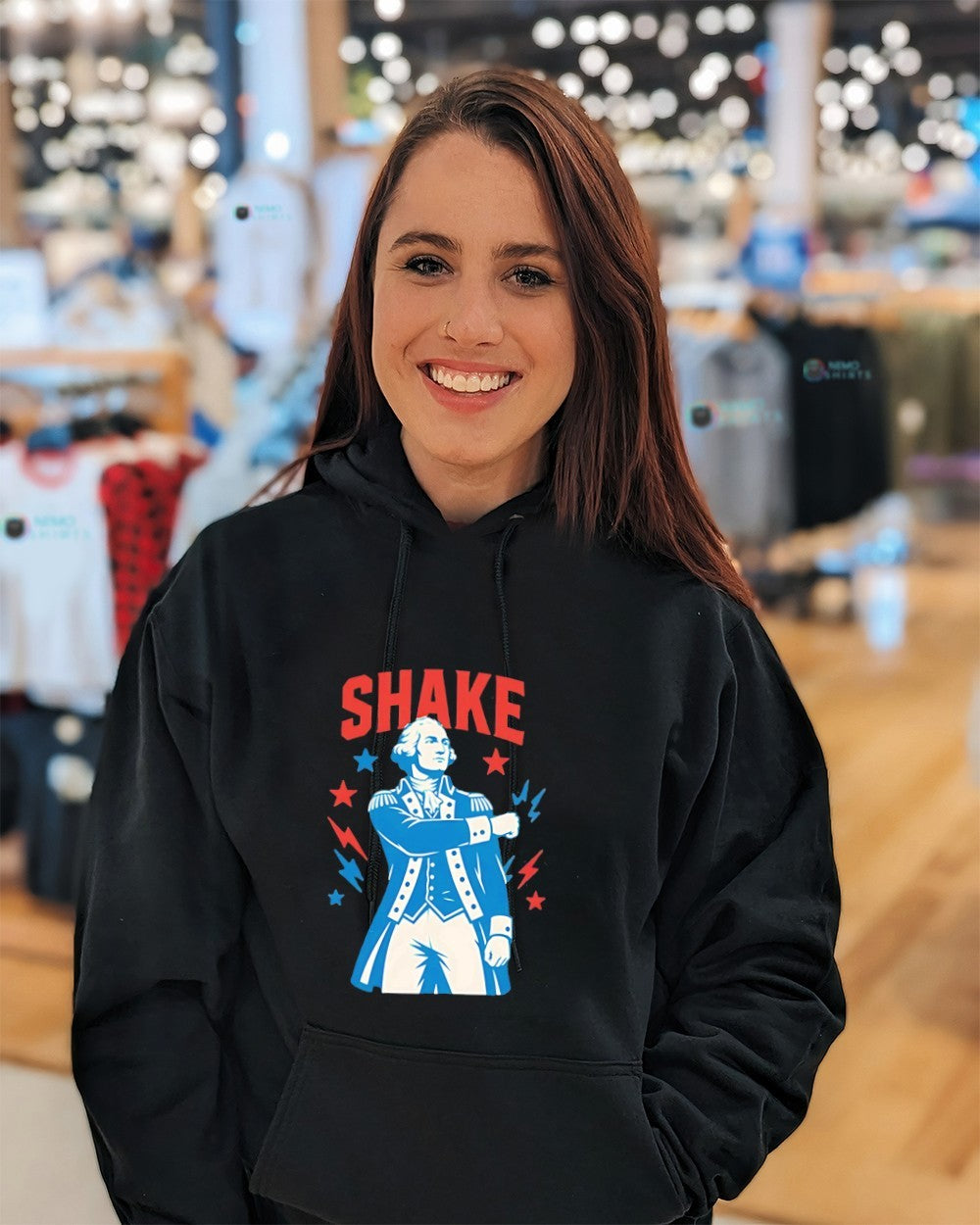 Shake and Bake Drinking America George Washington graphic shirt