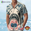 Shark Bite Button Jaws Shark Hawaiian Shirt