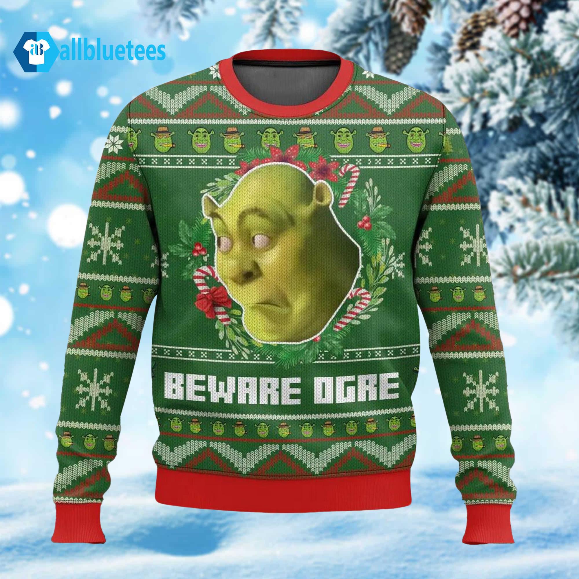Shrek Beware Ogre Ugly Christmas Sweater