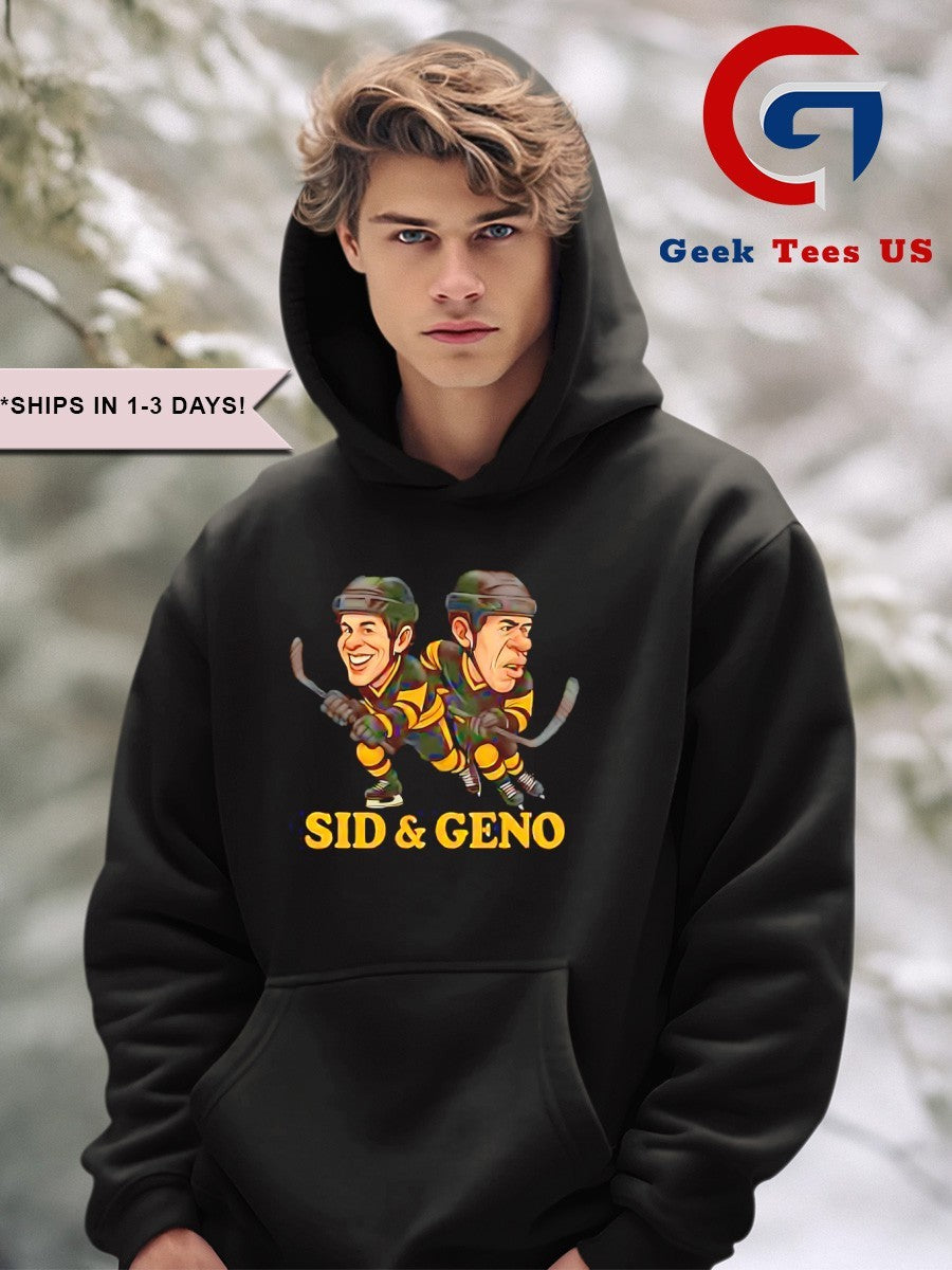 Sidney Crosby and Evgeni Malkin Sid & Geno Hockey caricatures T-shirt