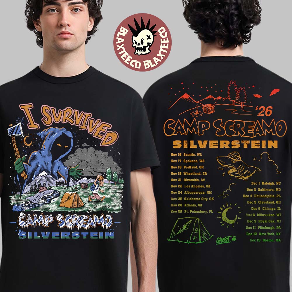 Silverstein Camp Screamo 2 Tour North America 2026 I Survived Camp Screamo Two Sided T-Shirt