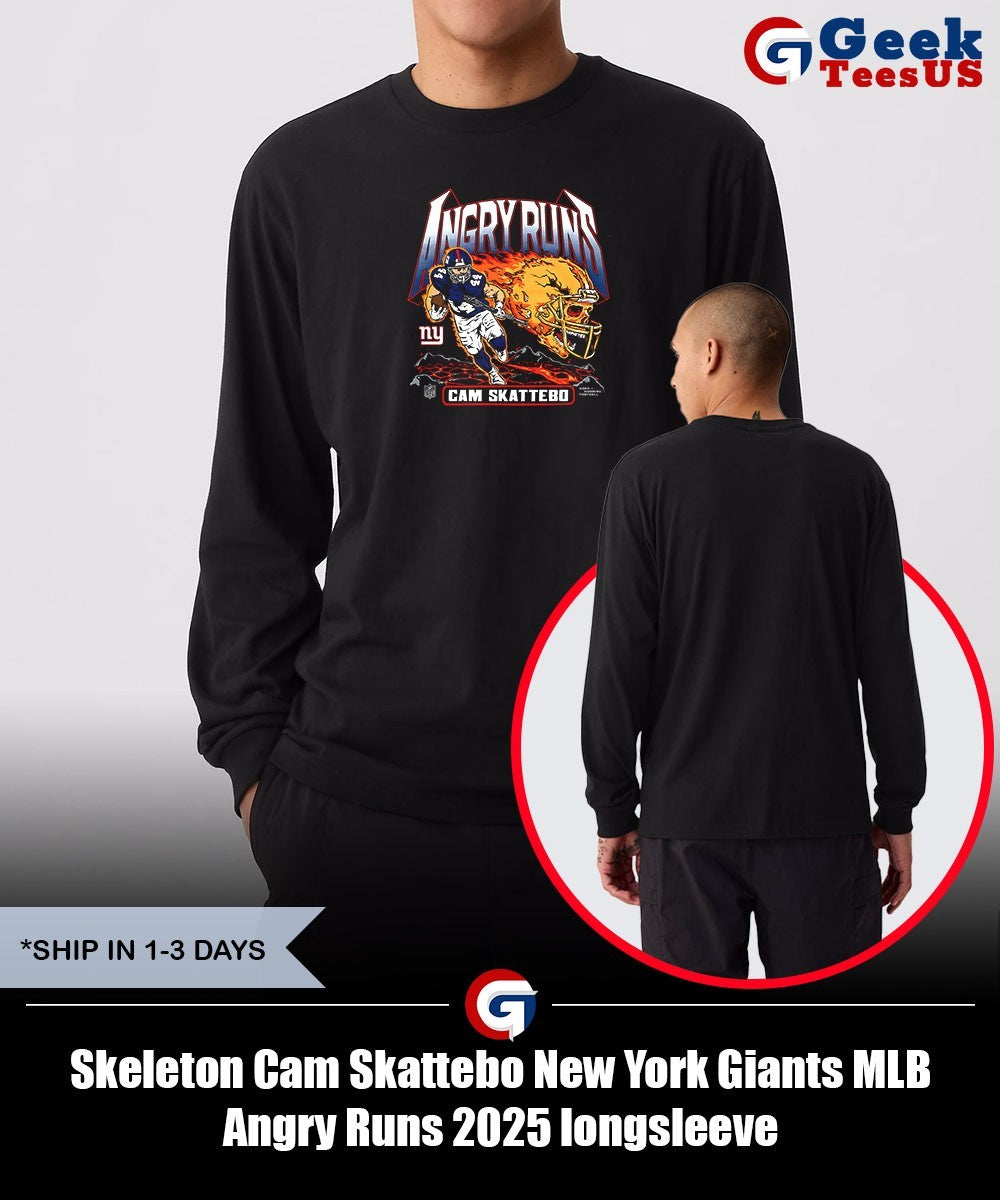 Skeleton Cam Skattebo New York Giants MLB Angry Runs 2025 shirt