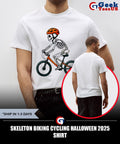 Skeleton biking cycling Halloween 2025 shirt