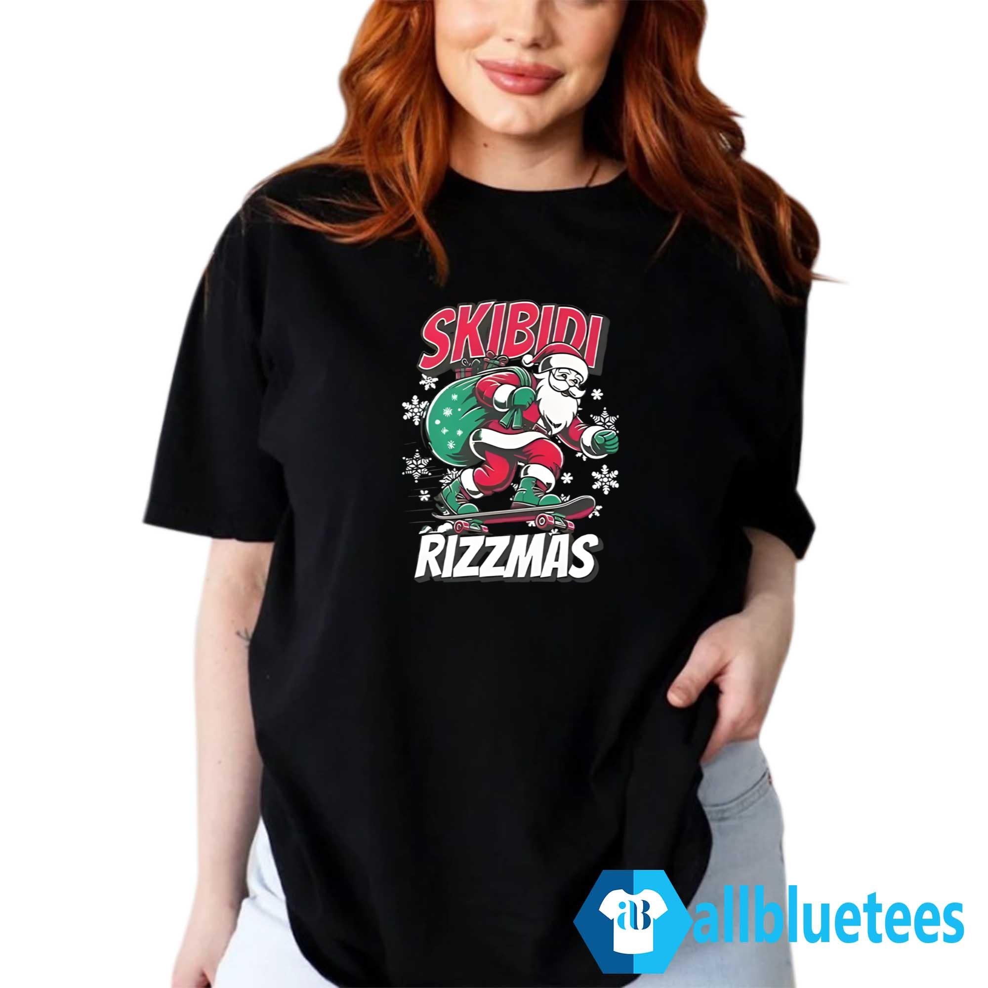 Skibidi Rizzmas Santa Clause Skating Board Shirt