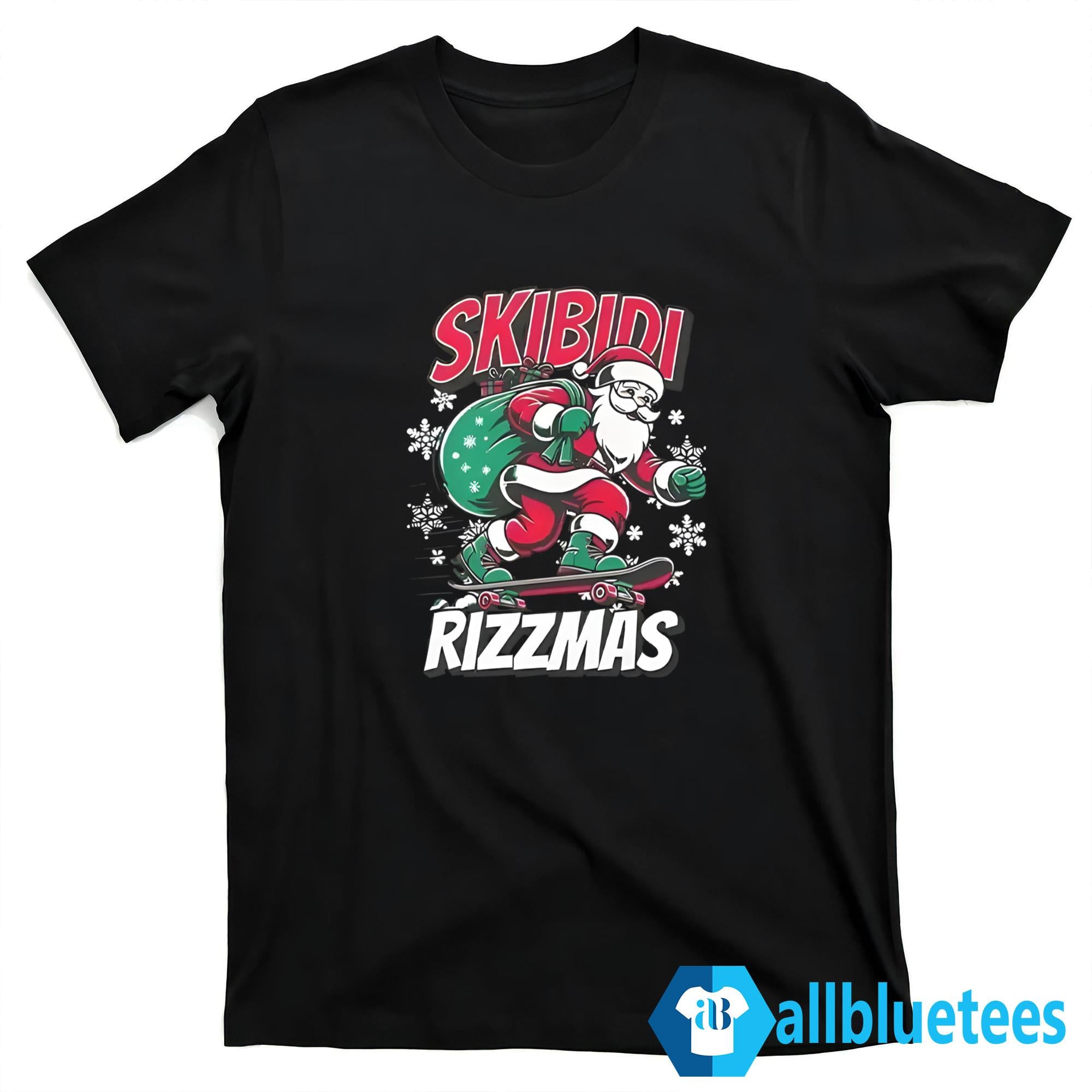 Skibidi Rizzmas Santa Clause Skating Board Shirt