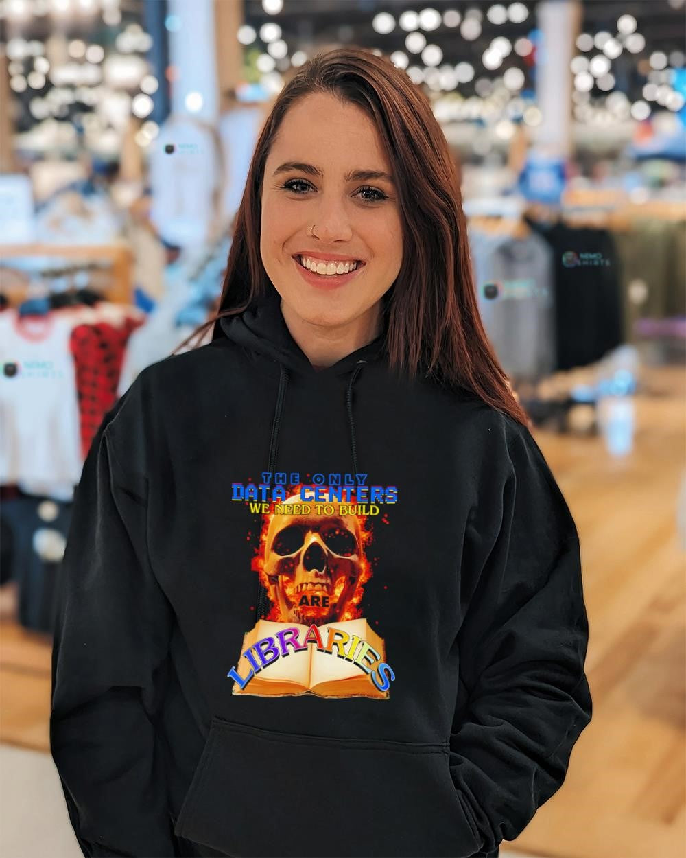 Skull the only data centers we need to build are libraries shirt