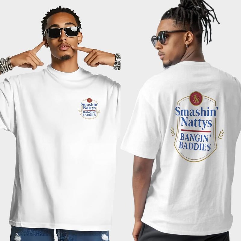 Smashin Nattys Gunpla Brand Bngin Baddies Drinking Humor Party Nattys Beer Logo Sided Menswear Womenswear Collar 25530 Streetwear (1)