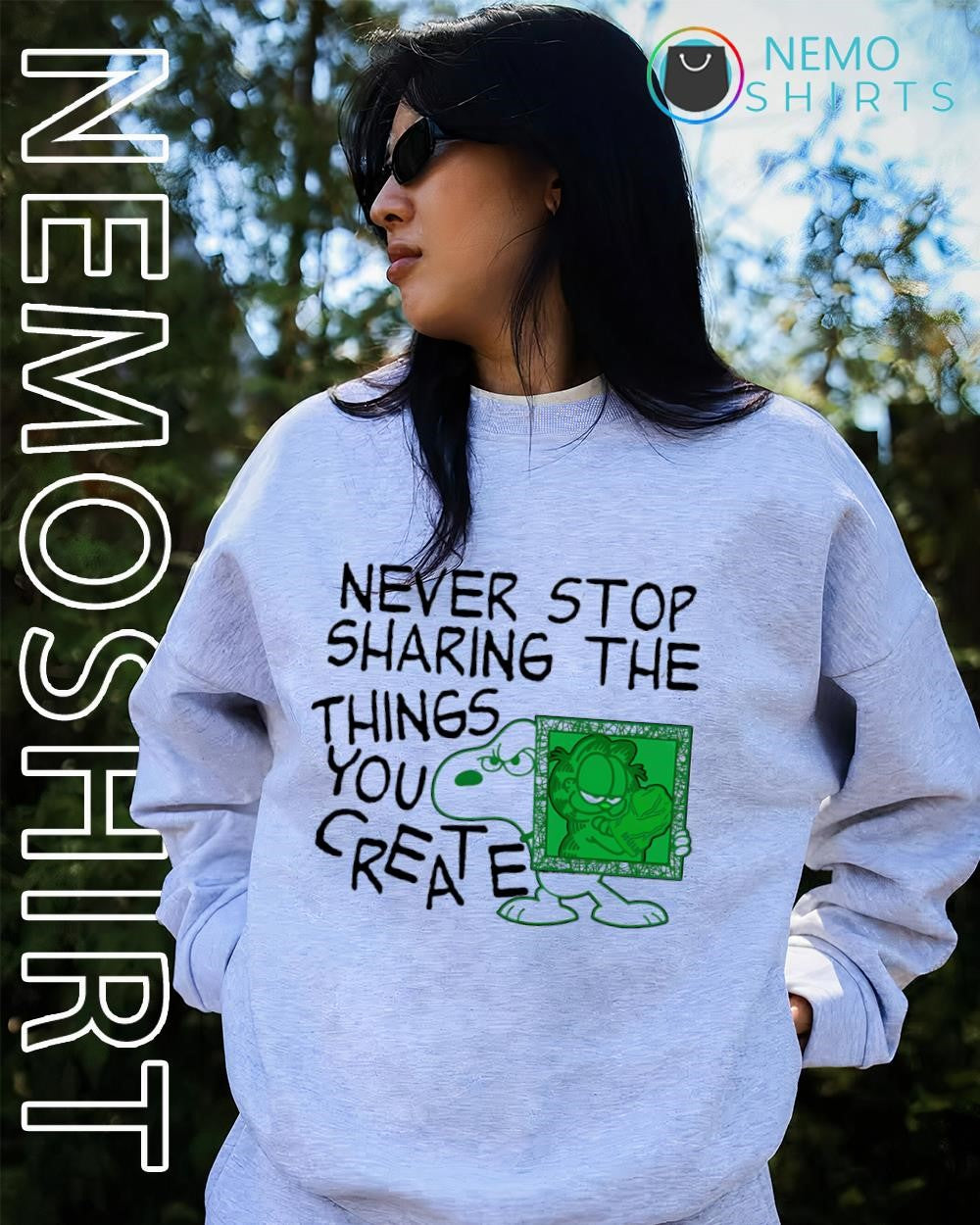 Snoopy never stop sharing the things you create shirt