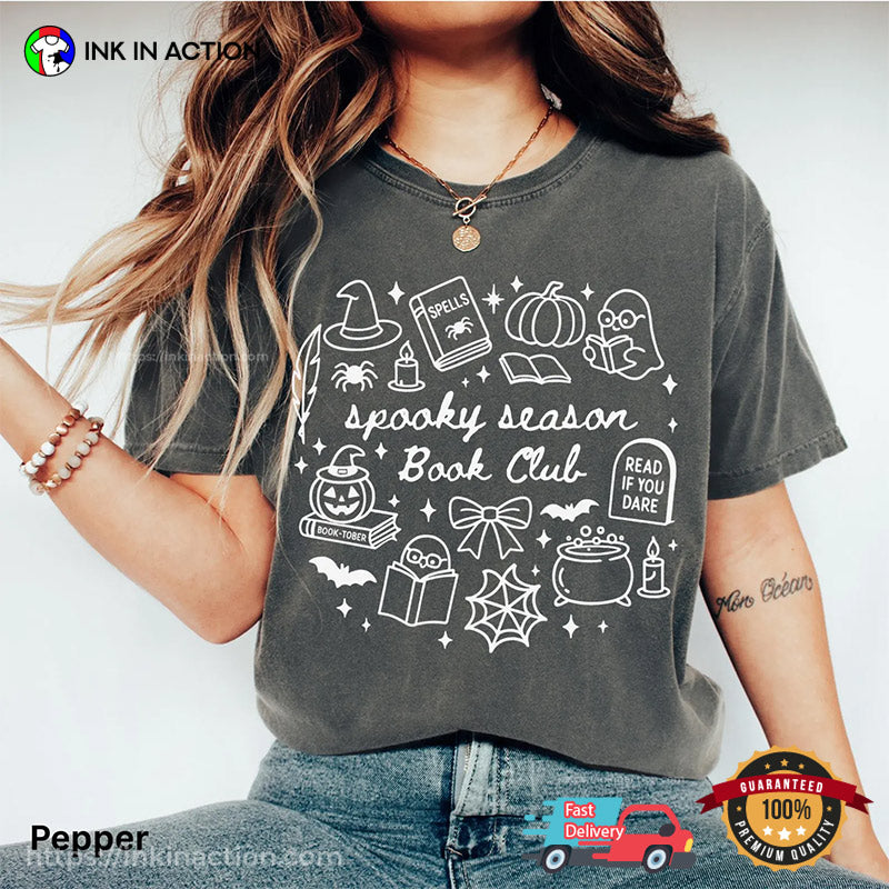 Spooky Season Book Club Halloween Bookish Comfort Colors Tee