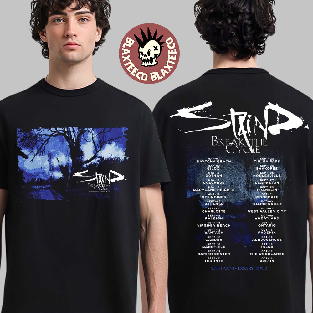 Staind Break The Cycle Tour 2026 Dates Back Two Sided T-Shirt
