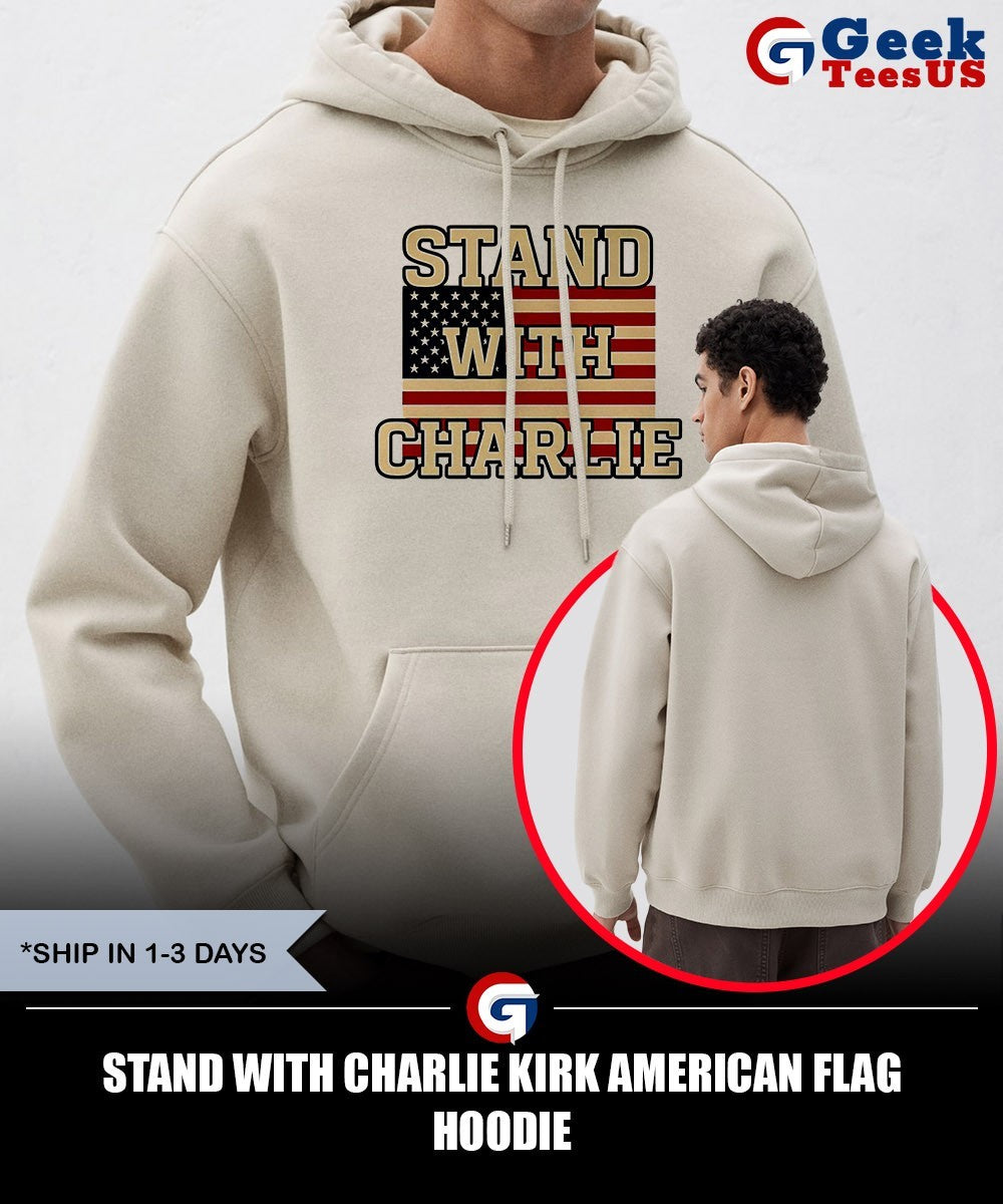 Stand with Charlie Kirk American flag shirt