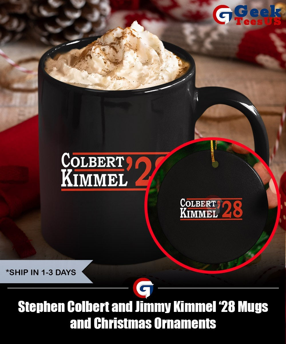 Stephen Colbert and Jimmy Kimmel ’28 shirt