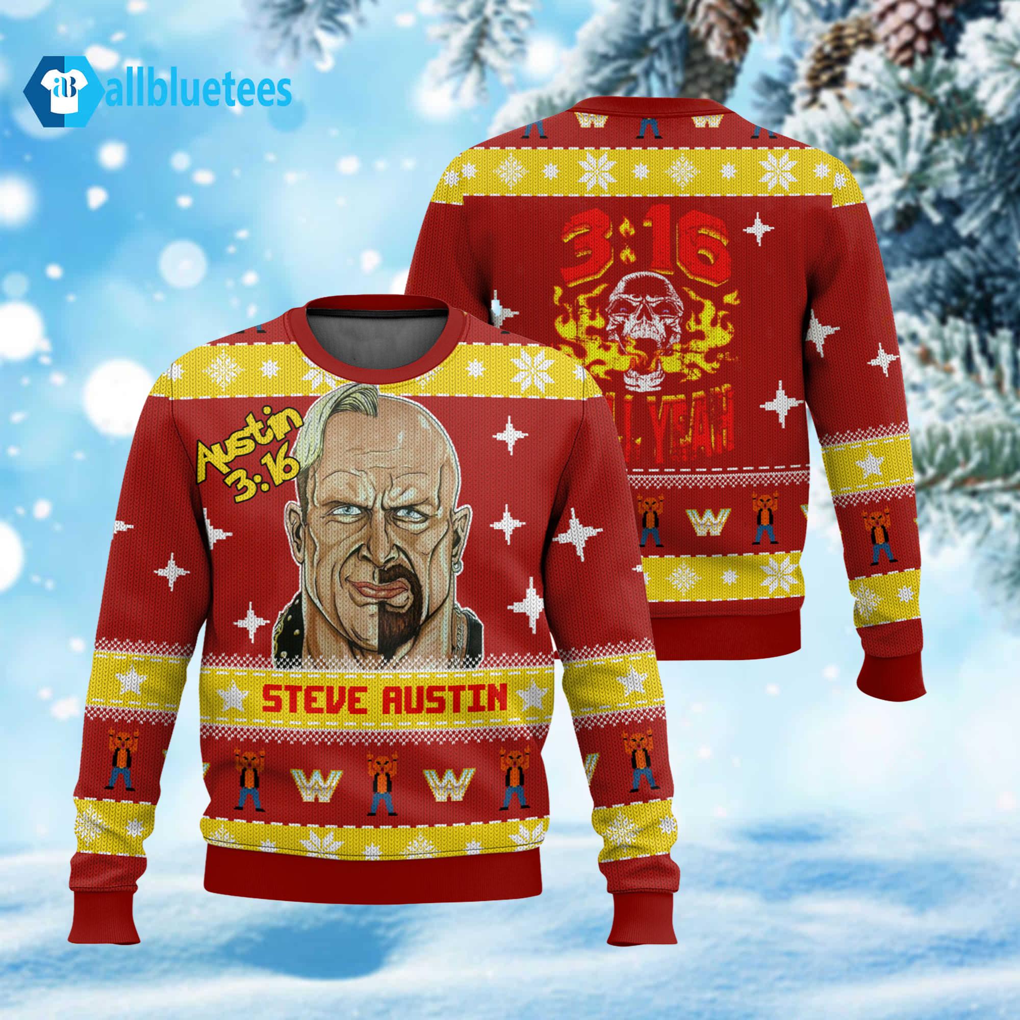 Steve Austin 3:16 Ugly Christmas Sweater