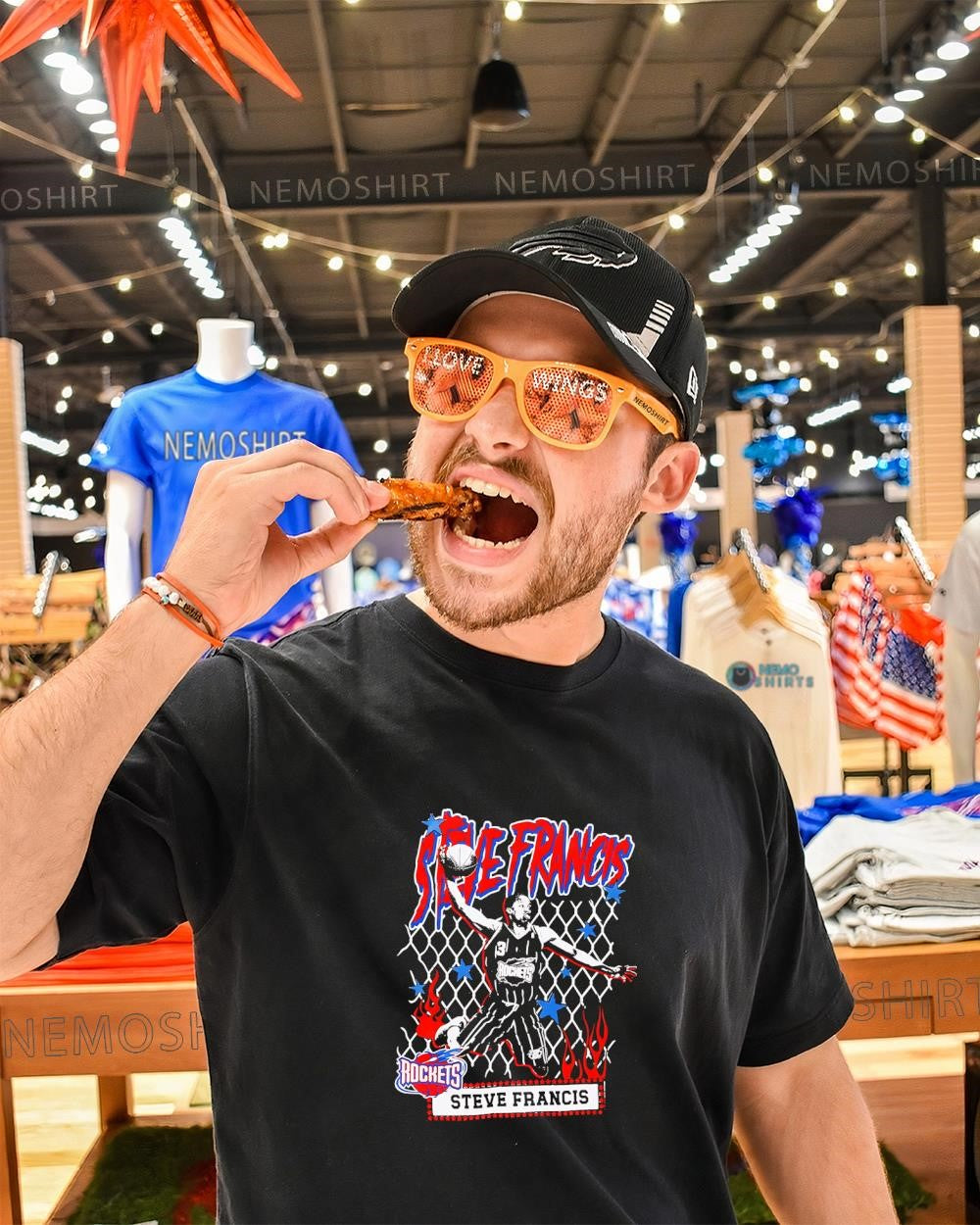 Steve Francis Houston Rockets player vintage logo shirt