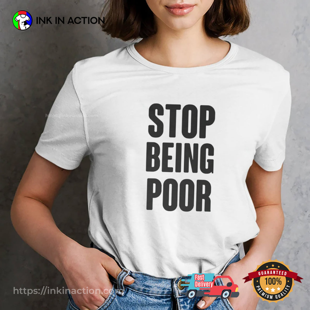 Stop Being Poor Paris Hilton Classic Tee