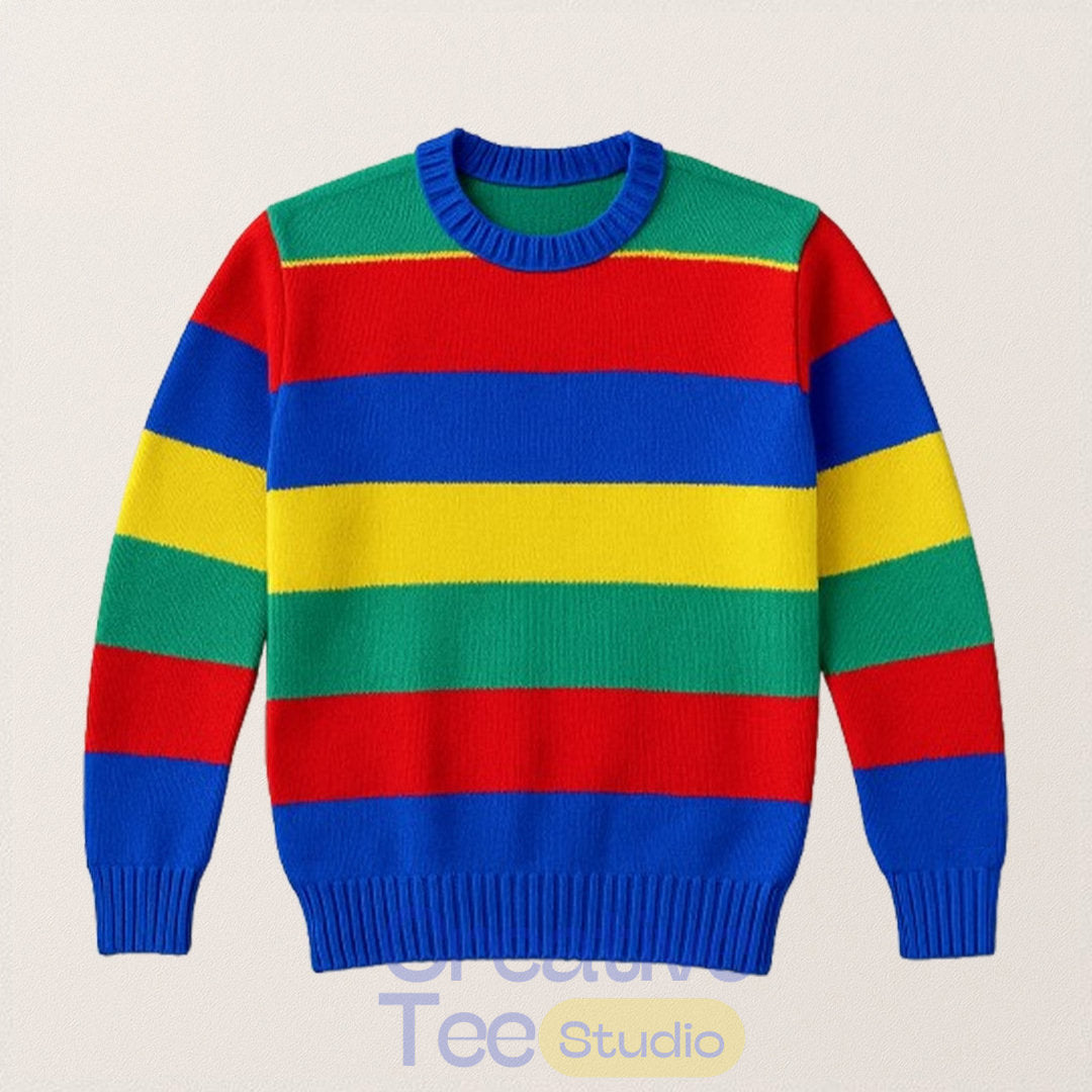 Stranger Things Season 5 Jake Connelly Striped Ugly Sweater