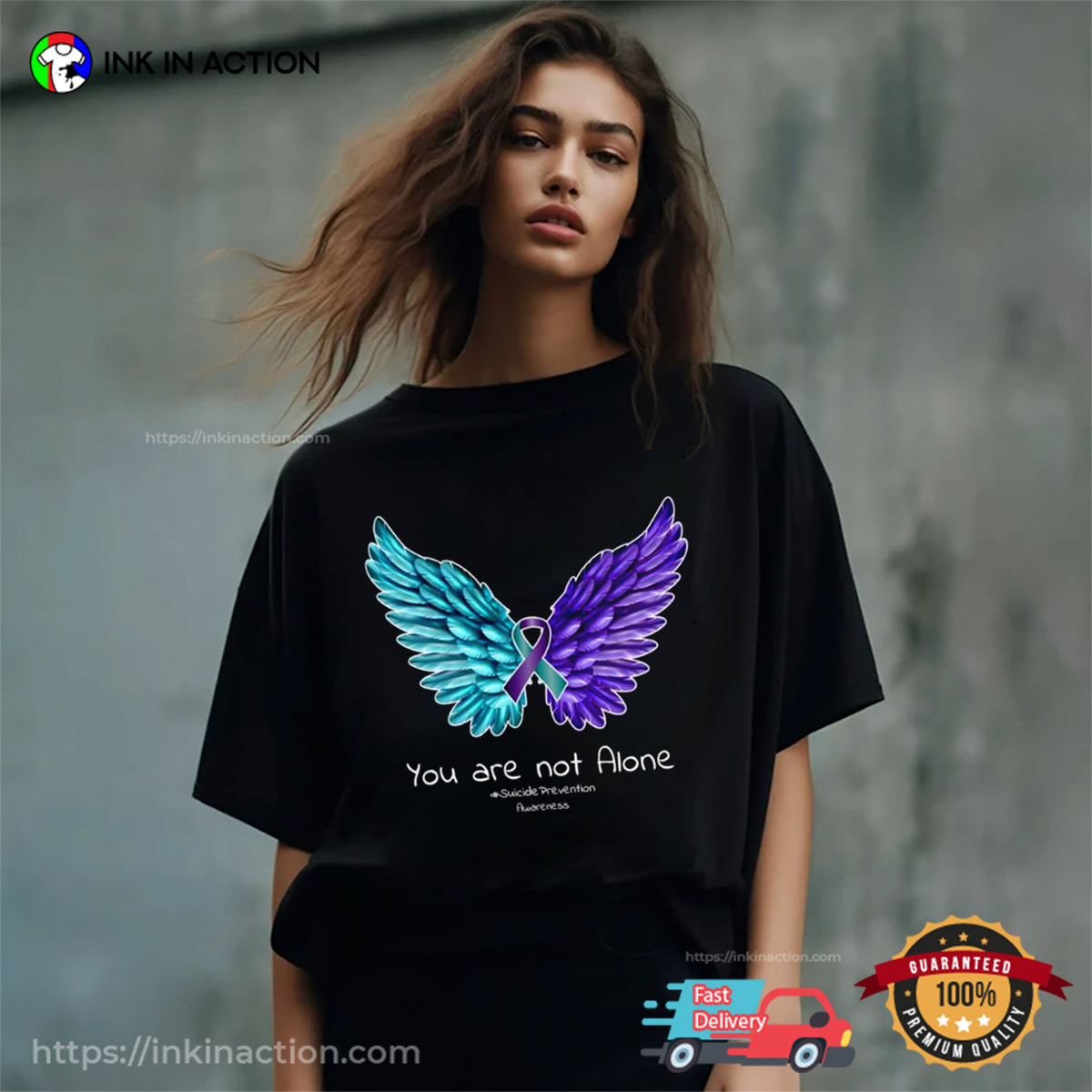 Suicide Prevention Wings and Ribbon Suicide Awareness T-shirt
