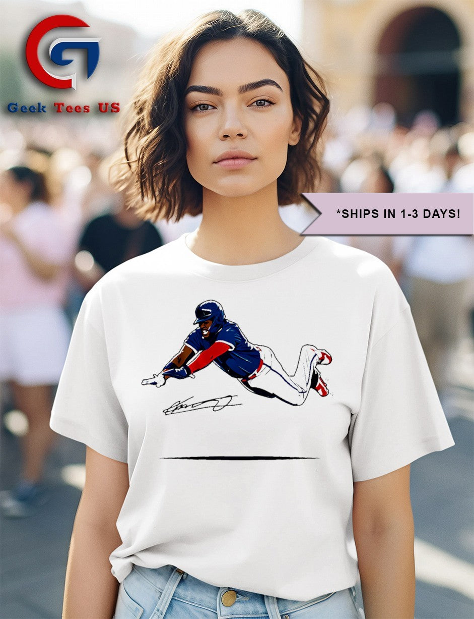 Super vlad flying slide Vladimir Guerrero Jr Toronto Blue Jays Baseball signature shirt