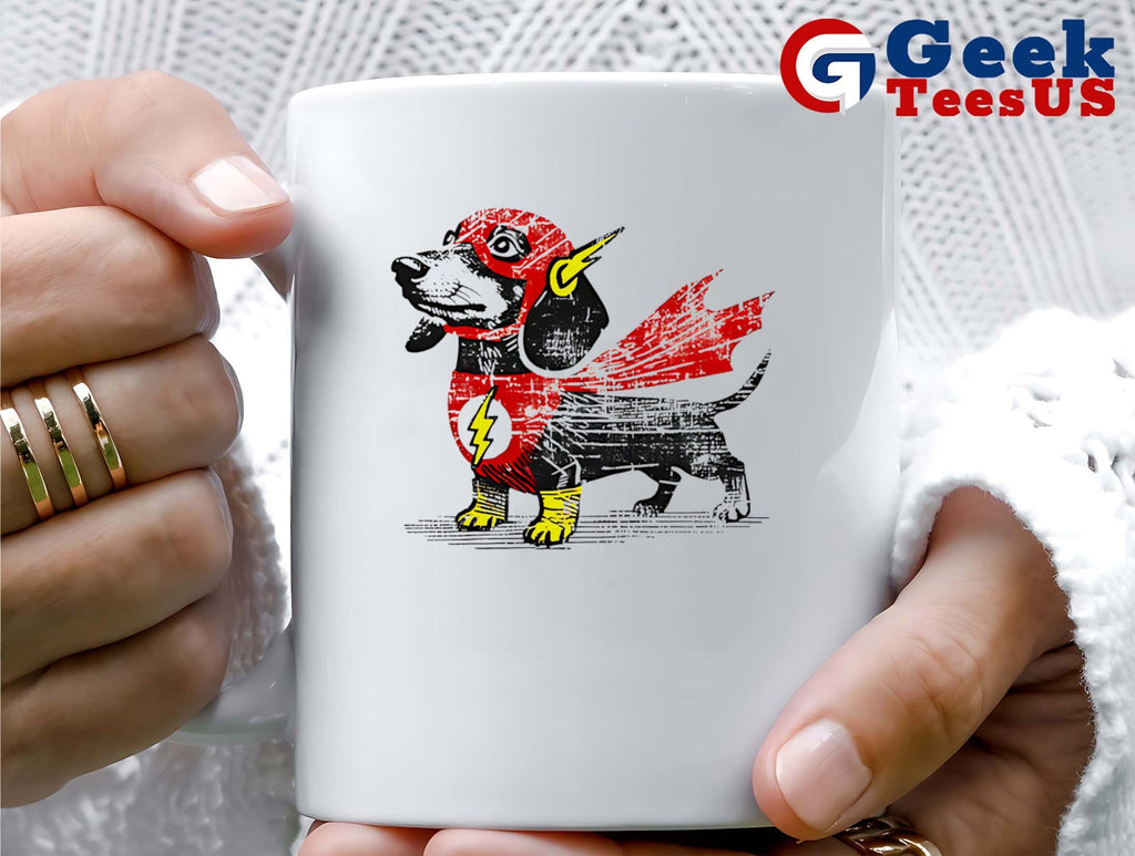 Superhero Dachshund art shirt