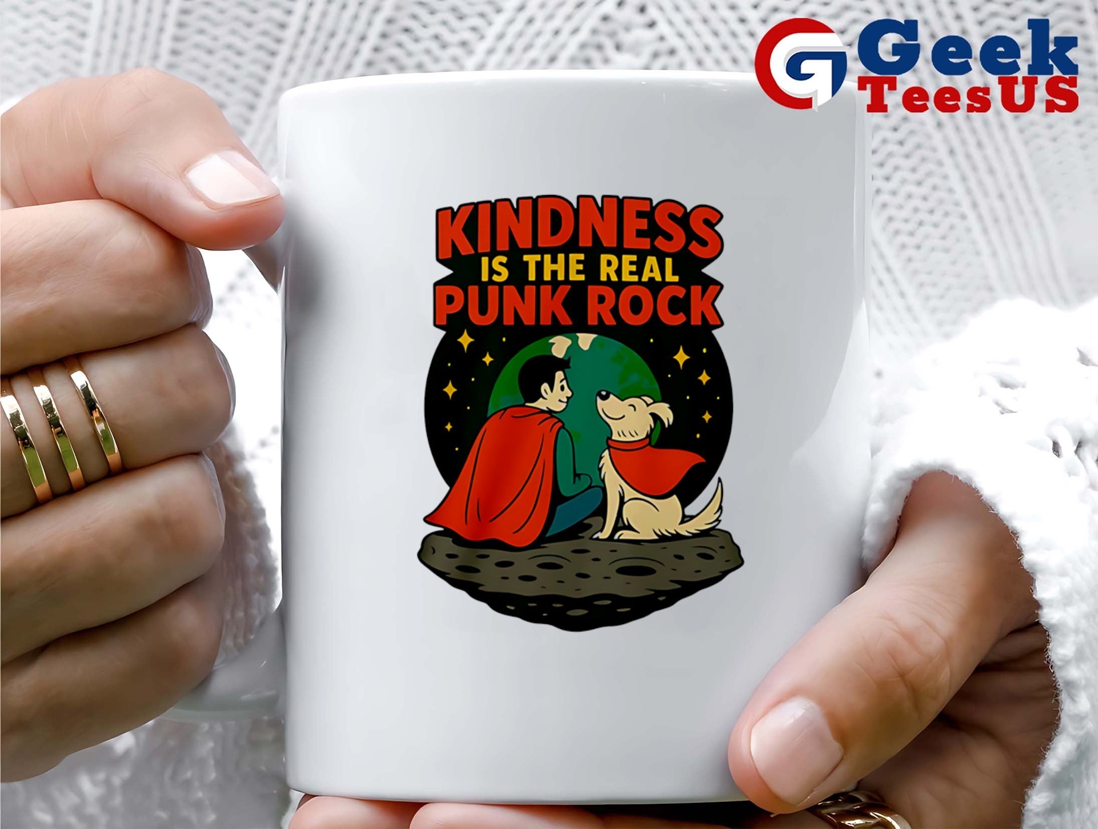 Superman and Krypto Kindness is The Real Punk Rock cartoon shirt