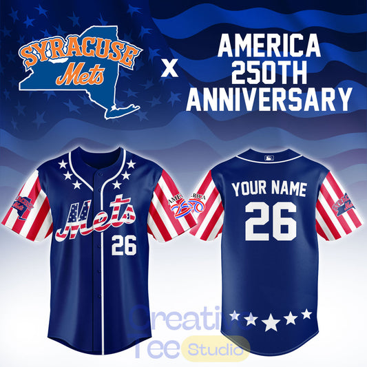 Syracuse Mets x America 250th Anniversary Custom Baseball Jersey