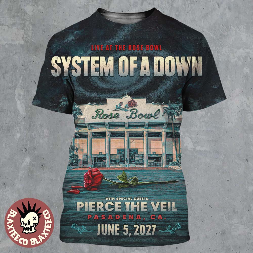 System Of A Down Live At The Rose Bowl 2027 With Pierce The Veil Pasadena CA June 5 2027 All Over Print Shirt