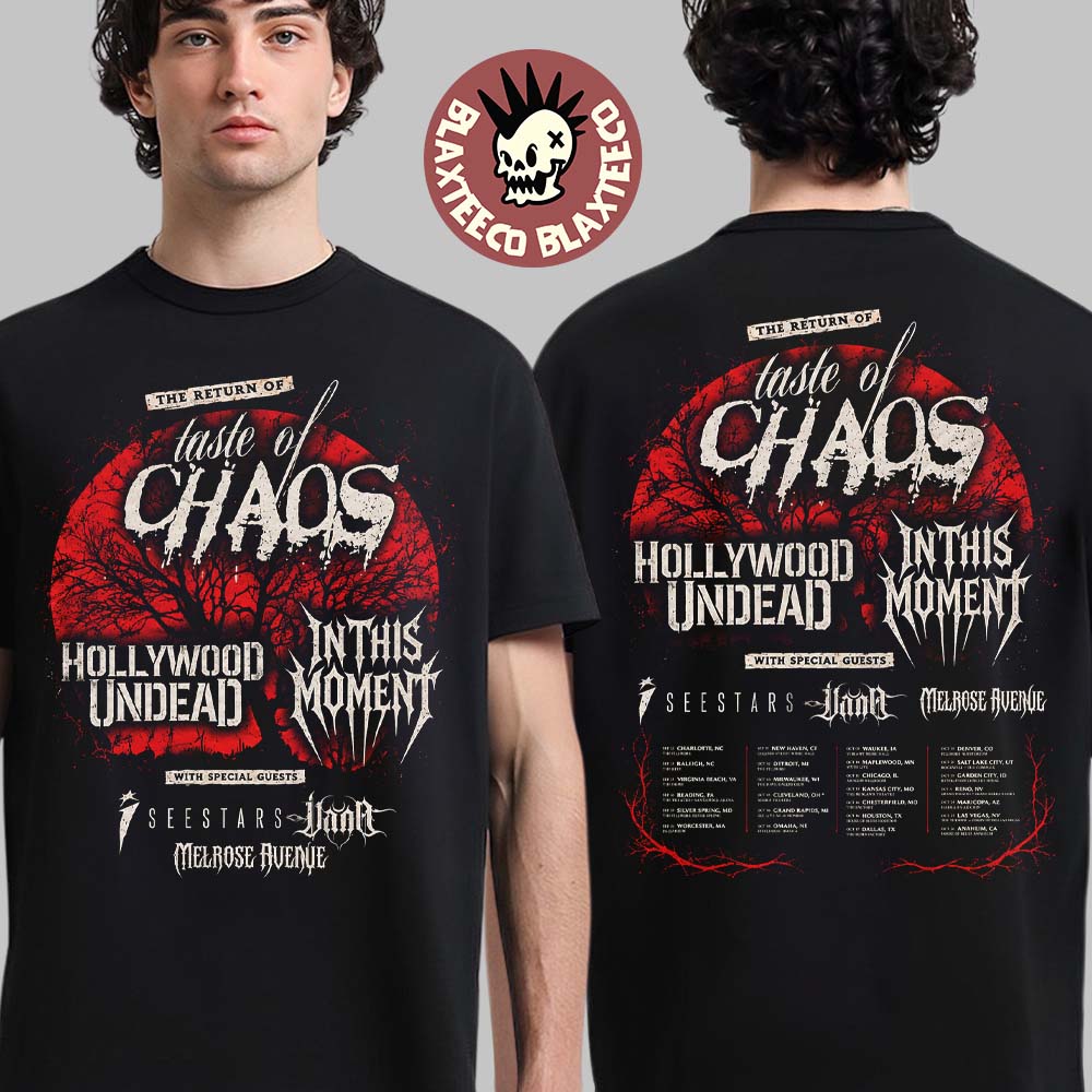 Taste Of Chaos The Return Tour 2026 North America Schedule Dates Two Sided T-Shirt