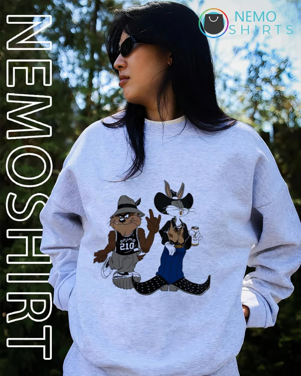 Taz and Bugs Bunny San Antonio Spurs jersey shirt