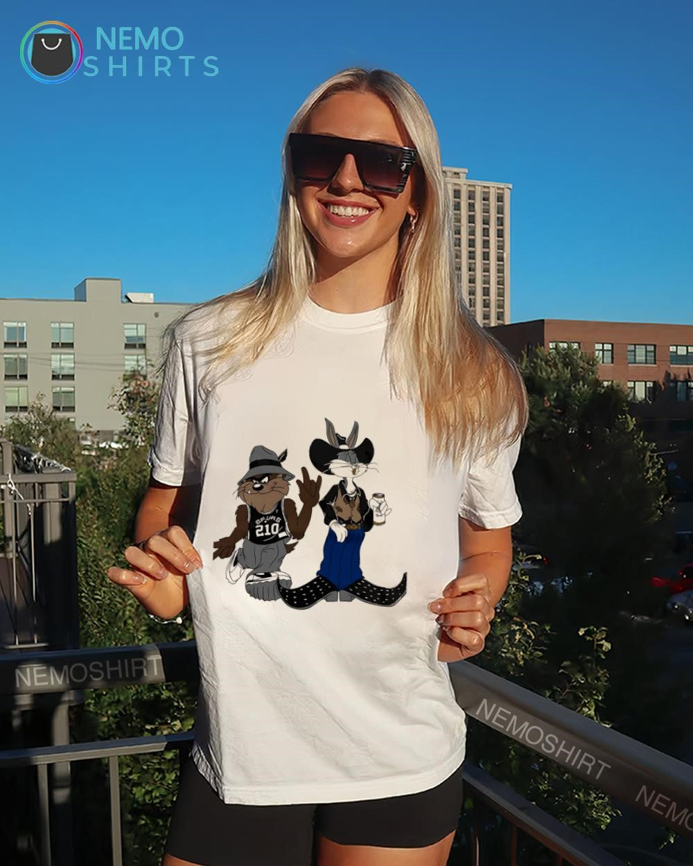 Taz and Bugs Bunny San Antonio Spurs jersey shirt