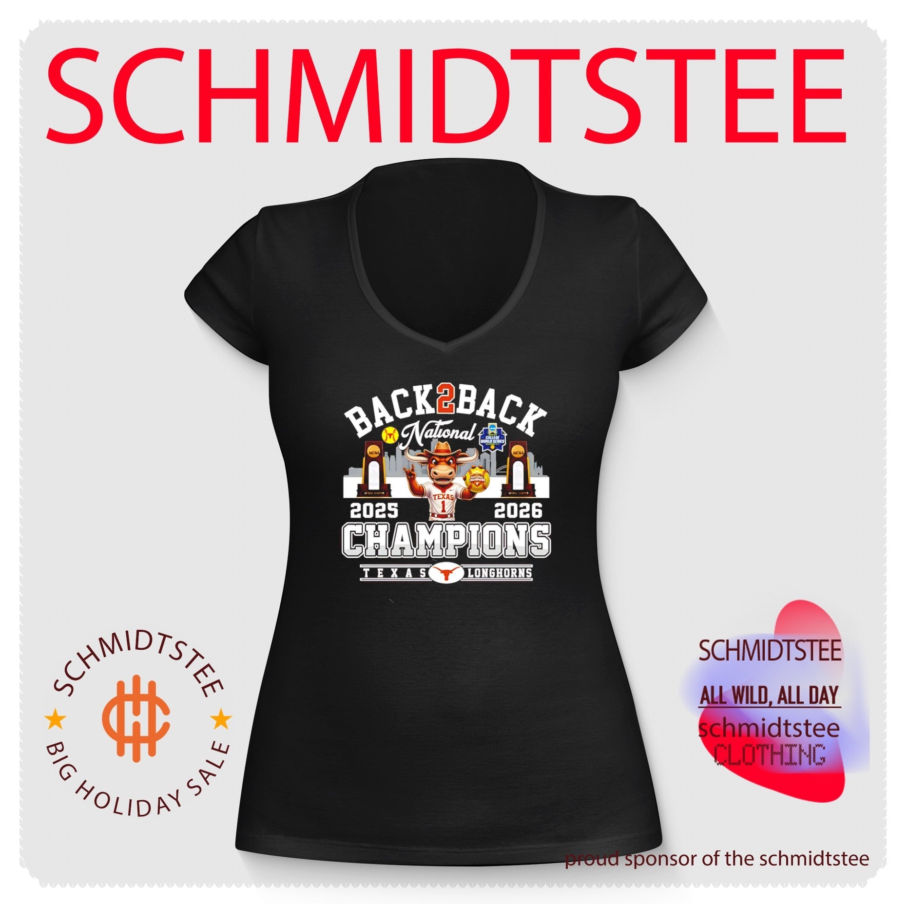 Texas Longhorns 2026 NCAA Women’s Softball College World Series National Champions Mascot skyline shirt