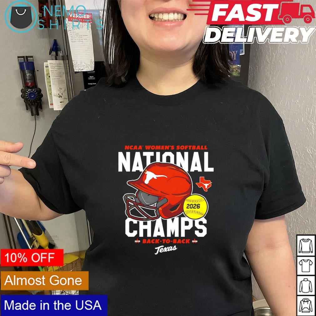 Texas Longhorns 2026 Softball National Champs helmet shirt
