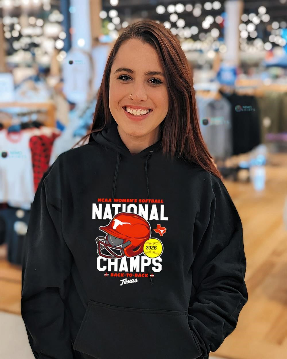 Texas Longhorns 2026 Softball National Champs helmet shirt
