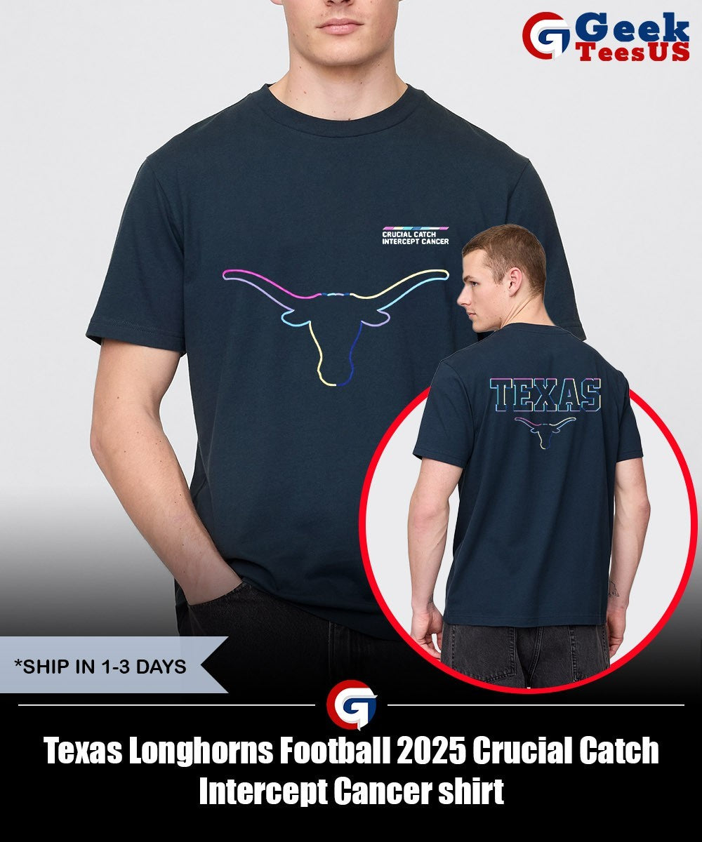 Texas Longhorns Football 2025 Crucial Catch Intercept Cancer shirt