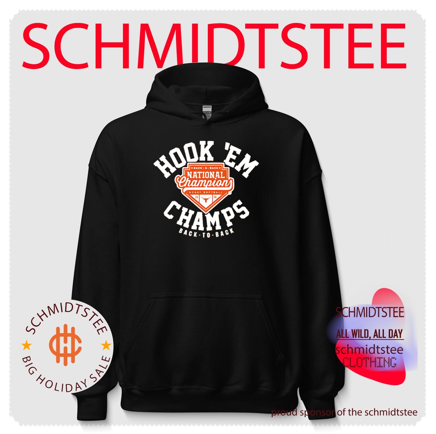 Texas Longhorns Softball Hook ‘Em 2026 National Champions back to back shirt